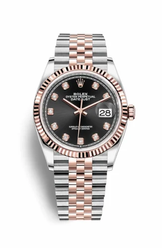 Rolex Datejust 36 Stainless Steel / Everose / Fluted / Black Diamond / Jubilee 126231-0019