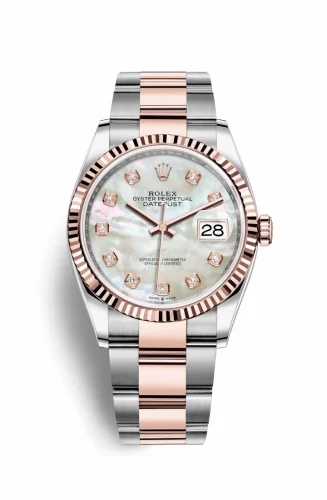 Rolex Datejust 36 Stainless Steel / Everose / Fluted / MOP Diamond / Oyster 126231-0022
