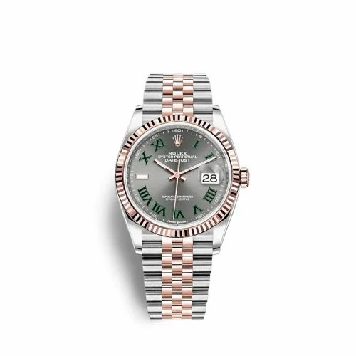 Rolex Datejust 36 Stainless Steel / Everose / Fluted / Slate - Roman / Jubilee 126231-0029
