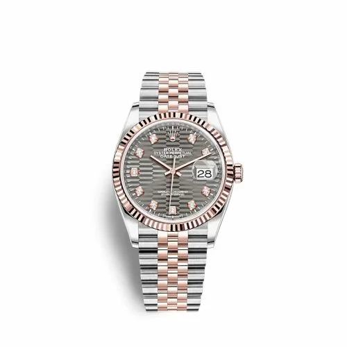 Rolex Datejust 36 Stainless Steel / Everose / Fluted / Slate - Fluted - Diamond / Jubilee 126231-0041