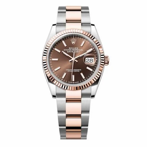 Rolex Datejust 36 Stainless Steel - Everose - Fluted / Chocolate / Oyster 126231-0044