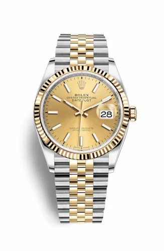 Rolex Datejust 36 Stainless Steel / Yellow Gold / Fluted / Champagne / Jubilee 126233-0015