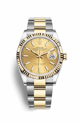 Rolex Datejust 36 Stainless Steel / Yellow Gold / Fluted / Champagne / Oyster 126233-0016