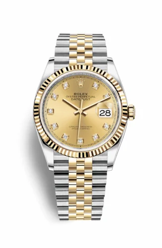 Rolex Datejust 36 Stainless Steel / Yellow Gold / Fluted / Champagne Diamond / Jubilee 126233-0017