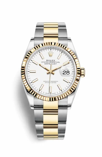 Rolex Datejust 36 Stainless Steel / Yellow Gold / Fluted / White / Oyster 126233-0020