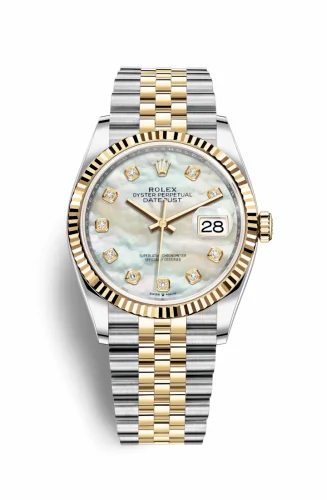 Rolex Datejust 36 Stainless Steel / Yellow Gold / Fluted / MOP Diamond / Jubilee 126233-0023
