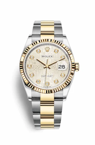 Rolex Datejust 36 Stainless Steel / Yellow Gold / Fluted / Silver Computer / Oyster 126233-0028
