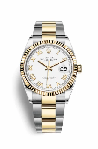 Rolex Datejust 36 Stainless Steel / Yellow Gold / Fluted / White Roman / Oyster 126233-0030