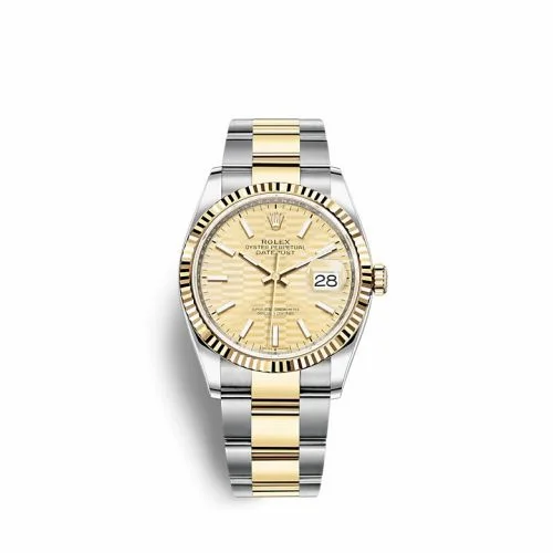 Rolex Datejust 36 Stainless Steel / Yellow Gold / Fluted / Champagne - Fluted / Oyster 126233-0040