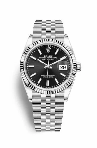 Rolex Datejust 36 Stainless Steel / Fluted / Black / Jubilee 126234-0015