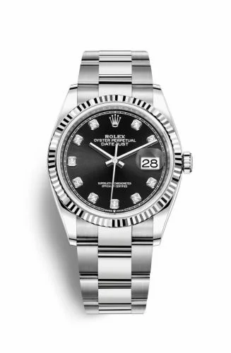 Rolex Datejust 36 Stainless Steel / Fluted / Black-Diamond / Oyster 126234-0028
