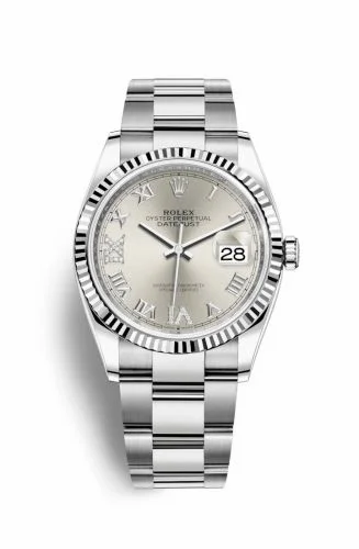 Rolex Datejust 36 Stainless Steel / Fluted / Silver Roman-Diamonds / Oyster 126234-0030