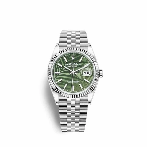 Rolex Datejust 36 Stainless Steel / Fluted / Green - Palm / Jubilee 126234-0047