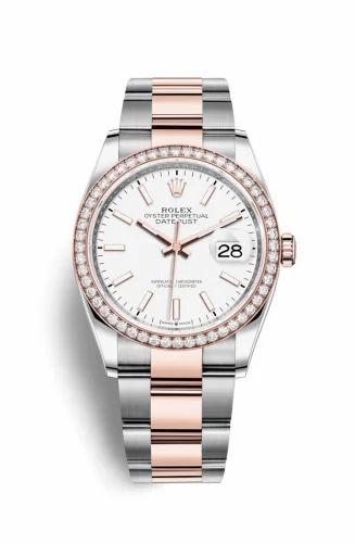 Rolex Datejust 36 Stainless Steel / Everose / Diamond / White / Oyster 126281RBR-0006