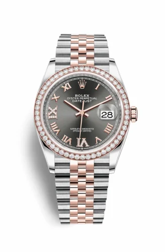 Rolex Datejust 36 Stainless Steel / Everose / Diamond / Slate Roman Diamond / Jubilee 126281RBR-0011