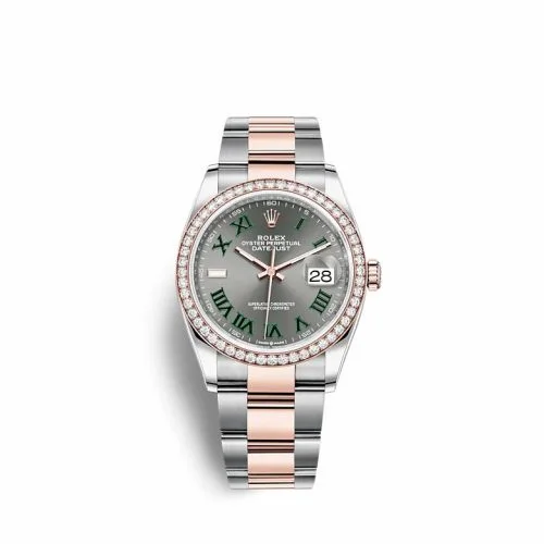 Rolex Datejust 36 Stainless Steel / Everose / Diamond / Slate - Roman / Oyster 126281RBR-0018