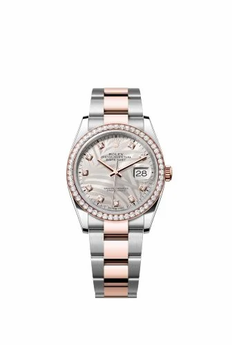 Rolex Datejust 36 Stainless Steel / Everose / Diamond / Silver - Palm - Diamond / Oyster 126281RBR-0026