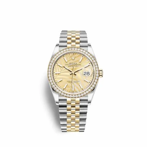 Rolex Datejust 36 Stainless Steel / Yellow Gold / Diamond / Champagne - Palm / Jubilee 126283RBR-0023