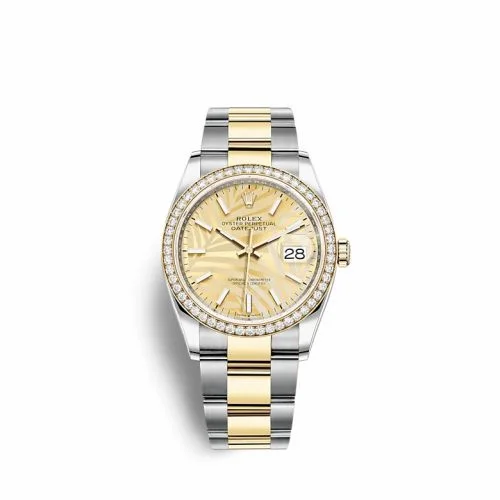 Rolex Datejust 36 Stainless Steel / Yellow Gold / Diamond / Champagne - Palm / Oyster 126283RBR-0024