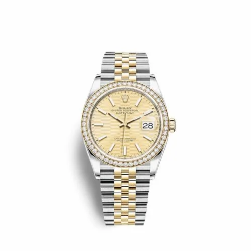 Rolex Datejust 36 Stainless Steel / Yellow Gold / Diamond / Champagne - Fluted / Jubilee 126283RBR-0025