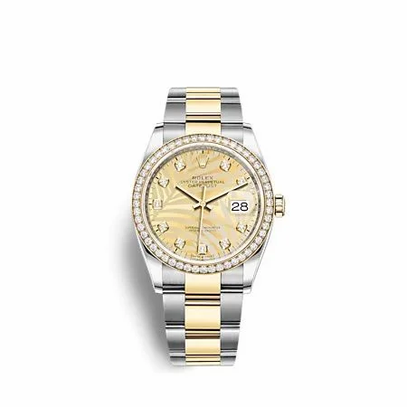 Rolex Datejust 36 Stainless Steel - Yellow Gold - Diamond / Champagne - Palm - Diamond / Oyster 126283RBR-0030