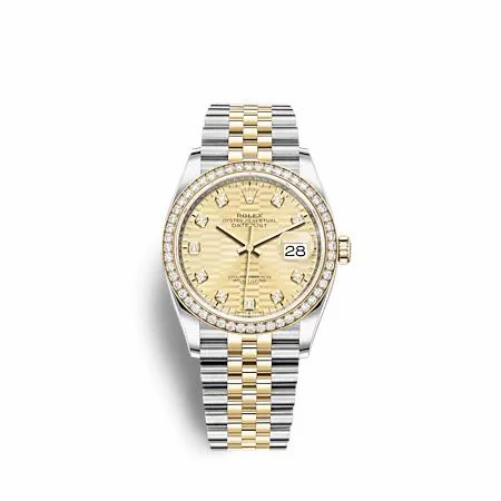 Rolex Datejust 36 Stainless Steel - Yellow Gold - Diamond / Champagne - Fluted - Diamond / Jubilee 126283RBR-0031