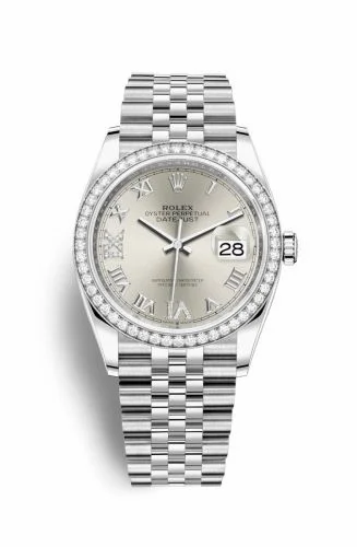 Rolex Datejust 36 Stainless Steel / Diamond / Silver Roman-Diamonds / Jubilee 126284RBR-0021