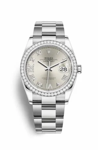 Rolex Datejust 36 Stainless Steel / Diamond / Silver Roman-Diamonds / Oyster 126284RBR-0022