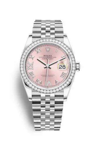 Rolex Datejust 36 Stainless Steel / Diamond / Pink Roman-Diamonds / Jubilee 126284RBR-0023