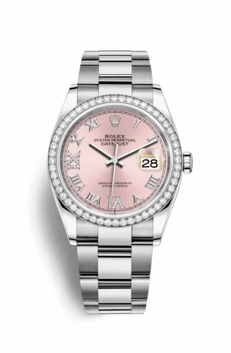Rolex Datejust 36 Stainless Steel / Diamond / Pink Roman-Diamonds / Oyster 126284RBR-0024