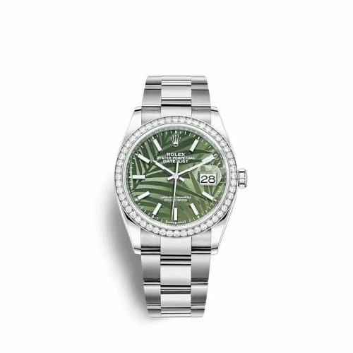 Rolex Datejust 36 Stainless Steel / Diamond / Green - Palm / Oyster 126284RBR-0040
