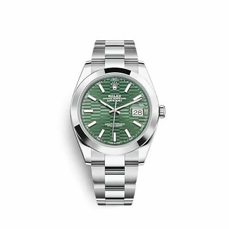 Rolex Datejust 41 Stainless Steel Smooth / Oyster / Green - Fluted 126300-0021