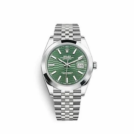 Rolex Datejust 41 Stainless Steel Smooth / Jubilee / Green - Fluted 126300-0022