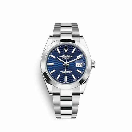 Rolex Datejust 41 Stainless Steel Smooth / Oyster / Blue - Fluted 126300-0023