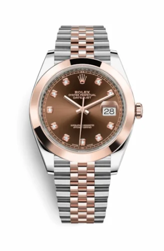 Rolex Datejust 41 Rolesor Everose Smooth / Jubilee / Chocolate - Diamond 126301-0004