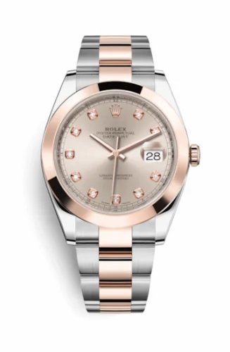 Rolex Datejust 41 Rolesor Everose Smooth / Oyster / Sundust - Diamond 126301-0007
