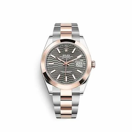 Rolex Datejust 41 Rolesor Everose - Smooth / Oyster / Slate - Fluted 126301-0019