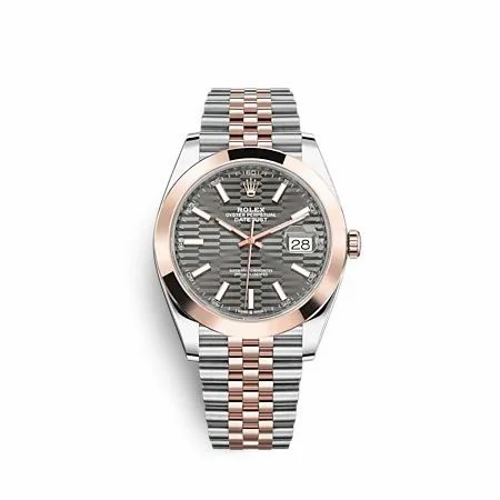 Rolex Datejust 41 Rolesor Everose - Smooth / Jubilee / Slate - Fluted 126301-0020