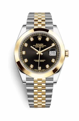 Rolex Datejust 41 Rolesor Yellow Smooth / Jubilee / Black - Diamond 126303-0006