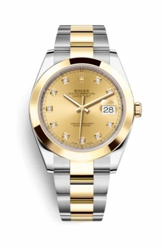Rolex Datejust 41 Rolesor Yellow Smooth / Oyster / Champagne - Diamond 126303-0011