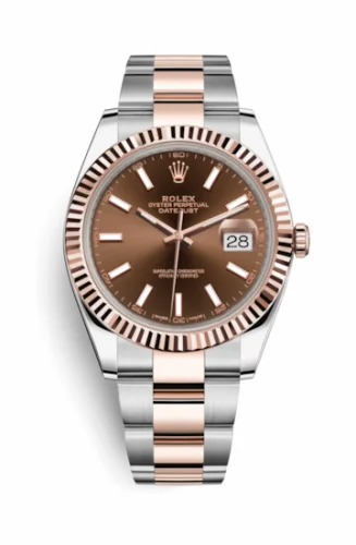 Rolex Datejust 41 Rolesor Everose Fluted / Oyster / Chocolate 126331-0001