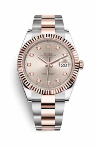 Rolex Datejust 41 Rolesor Everose Fluted / Oyster / Sundust - Diamond 126331-0007