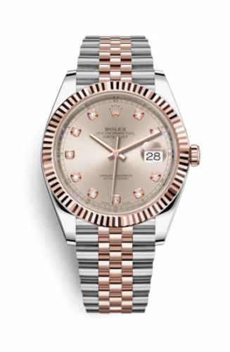 Rolex Datejust 41 Rolesor Everose Fluted / Jubilee / Sundust - Diamond 126331-0008