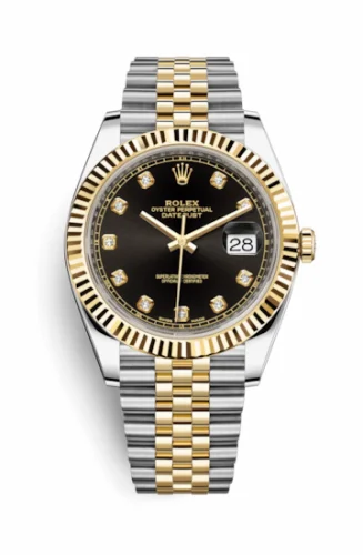 Rolex Datejust 41 Rolesor Yellow Fluted / Jubilee / Black - Diamond 126333-0006