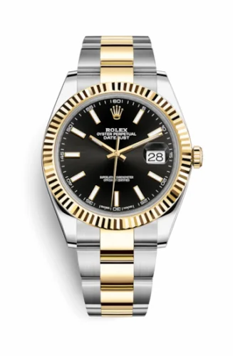 Rolex Datejust 41 Rolesor Yellow Fluted / Oyster / Black 126333-0013