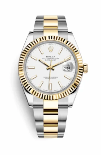 Rolex Datejust 41 Rolesor Yellow Fluted / Oyster / White 126333-0015