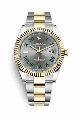 Rolex Datejust 41 Rolesor Yellow Fluted / Oyster / Slate - Roman 126333-0019
