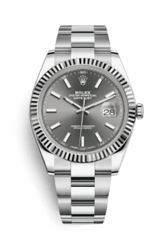 Rolex Datejust 41 Stainless Steel Fluted / Oyster / Dark Rhodium 126334-0013