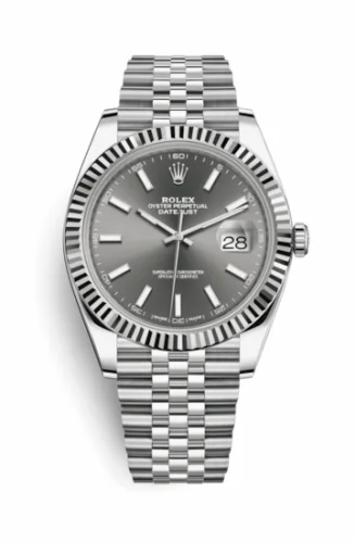Rolex Datejust 41 Stainless Steel Fluted / Jubilee / Dark Rhodium 126334-0014