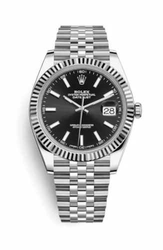 Rolex Datejust 41 Stainless Steel Fluted / Jubilee / Black 126334-0018